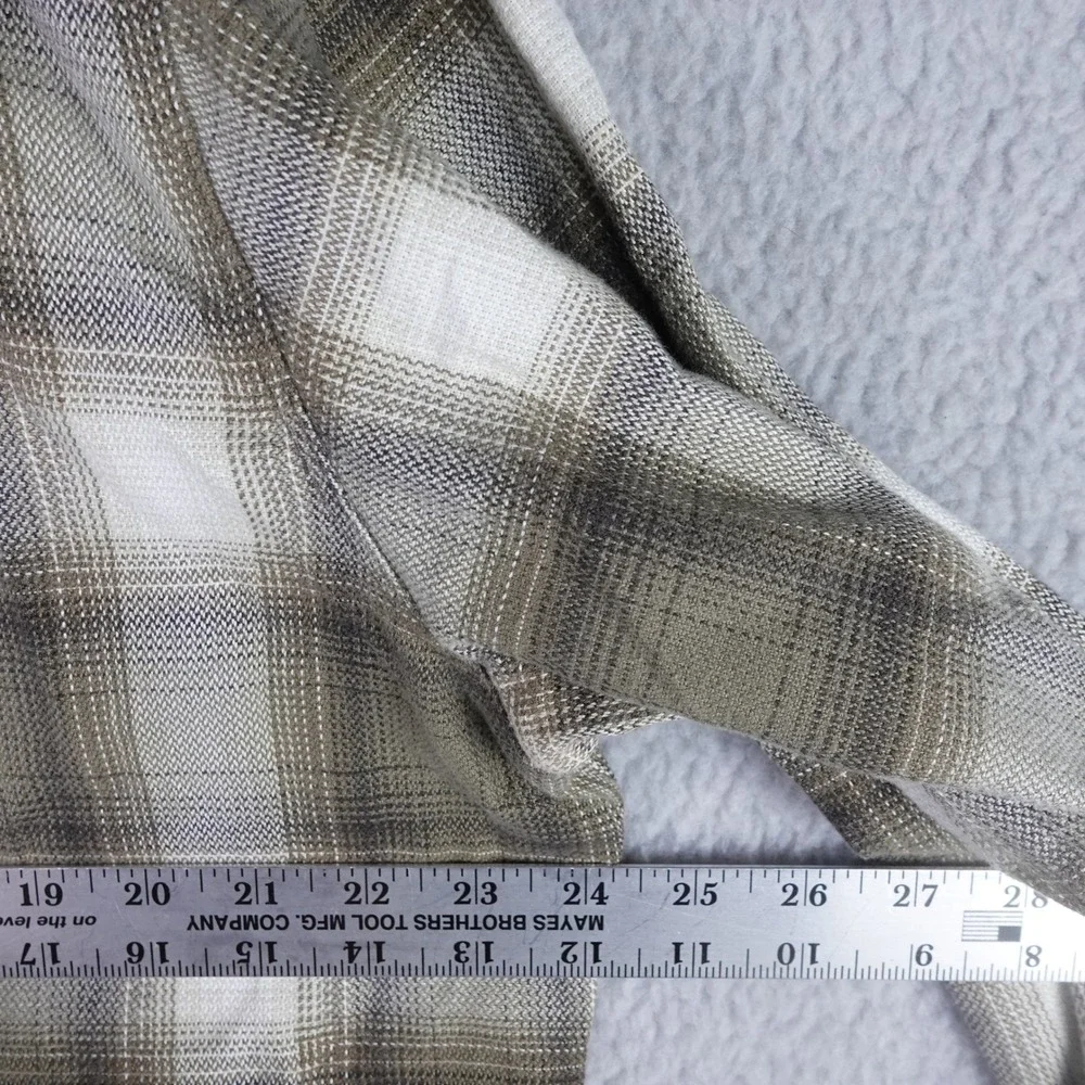 Kuhl Mens XL Brown White Plaid Long Sleeve Button Down Shirt Dual Pocket
